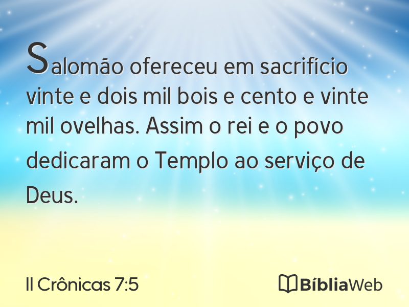 II Crônicas 7:5 em imagem para compartilhar
