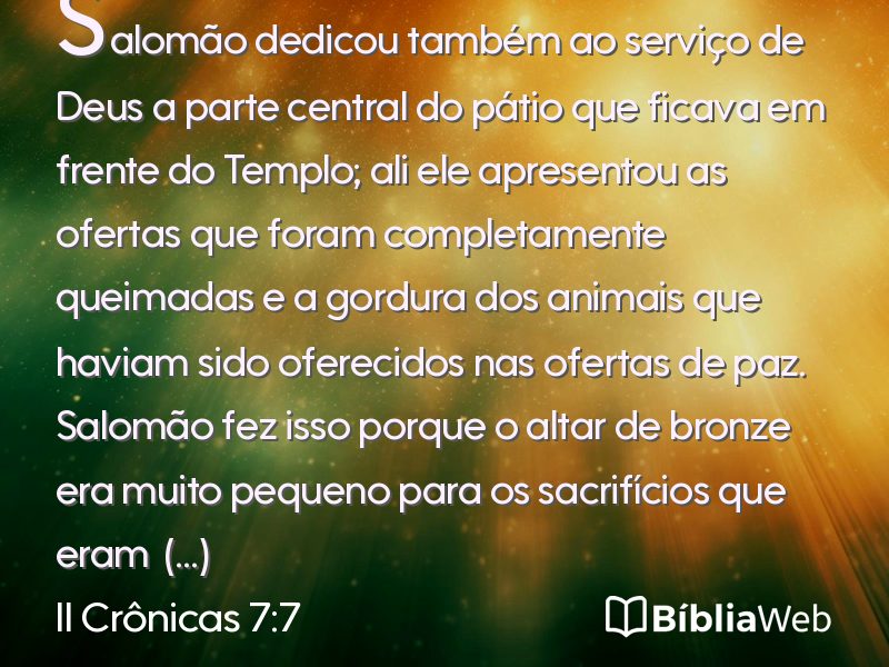 II Crônicas 7:7 em imagem para compartilhar