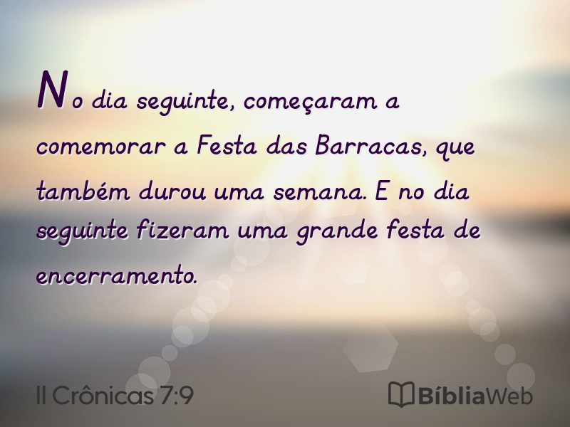 II Crônicas 7:9 em imagem para compartilhar