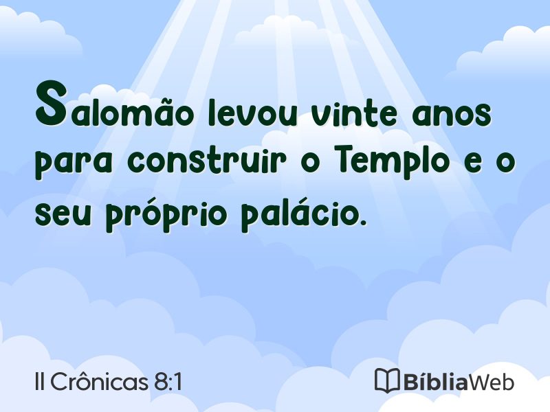 II Crônicas 8:1 em imagem para compartilhar