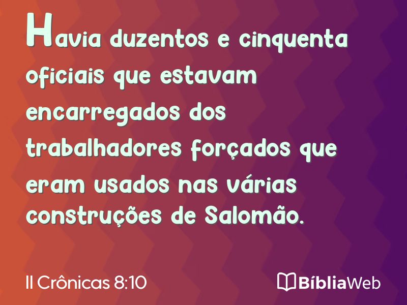 II Crônicas 8:10 em imagem para compartilhar