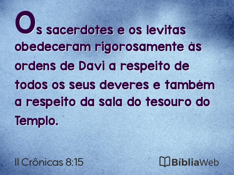 II Crônicas 8:15 em imagem para compartilhar