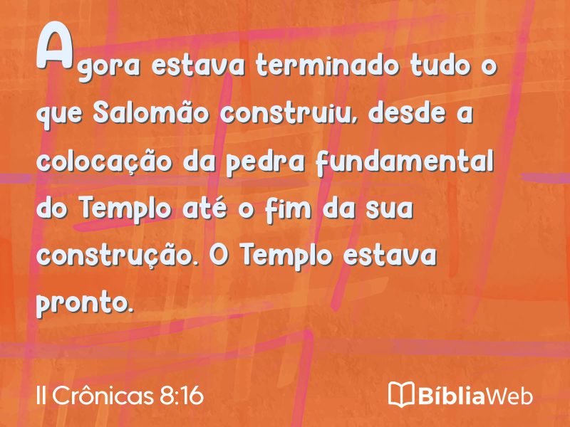 II Crônicas 8:16 em imagem para compartilhar
