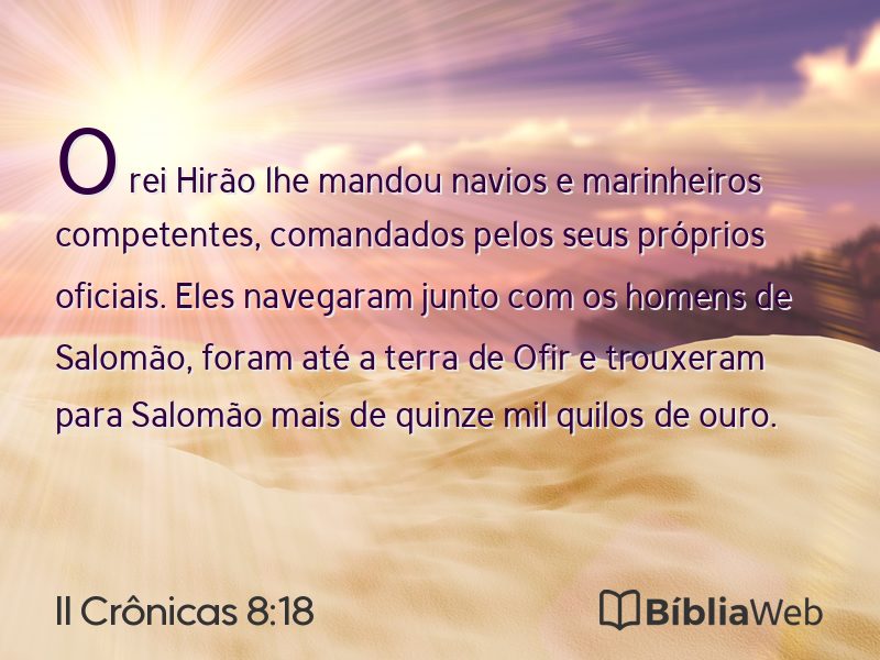 II Crônicas 8:18 em imagem para compartilhar