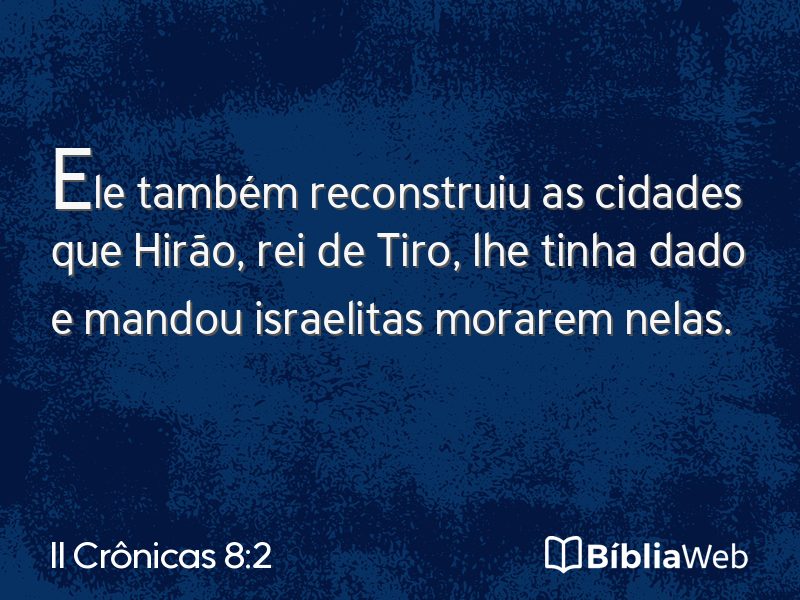 II Crônicas 8:2 em imagem para compartilhar