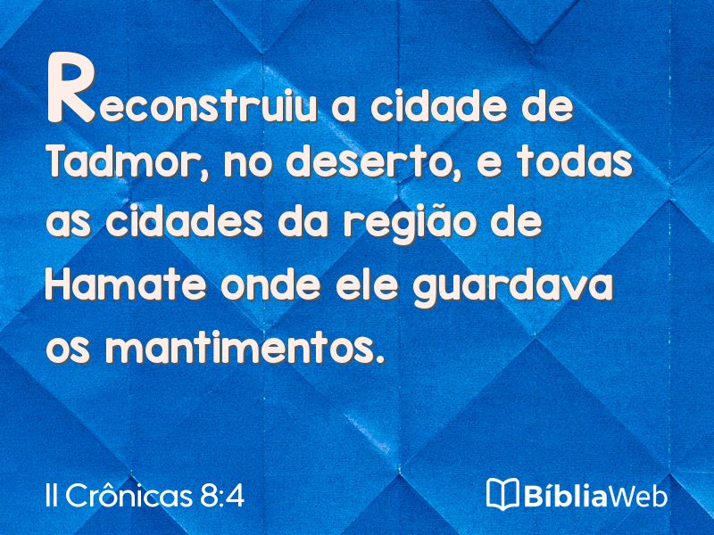 II Crônicas 8:4 em imagem para compartilhar