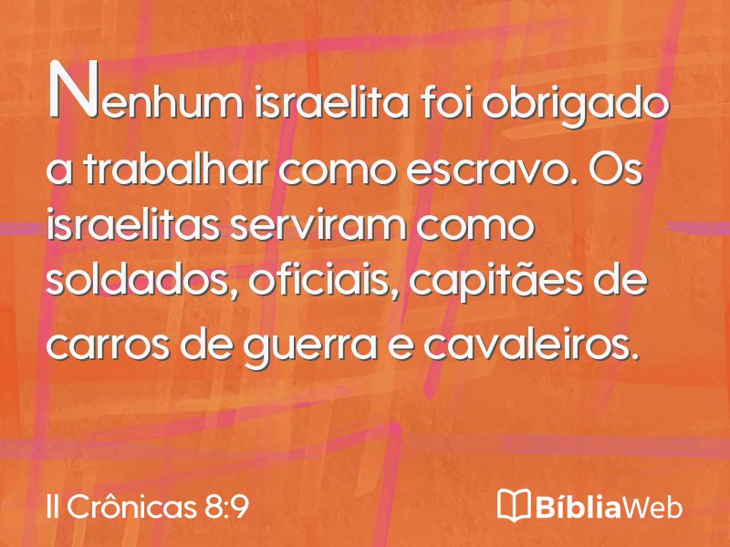 II Crônicas 8:9 em imagem para compartilhar