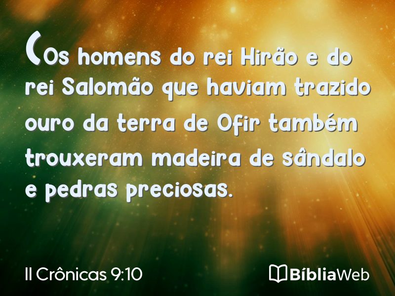 II Crônicas 9:10 em imagem para compartilhar