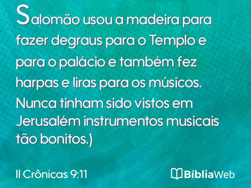II Crônicas 9:11 em imagem para compartilhar