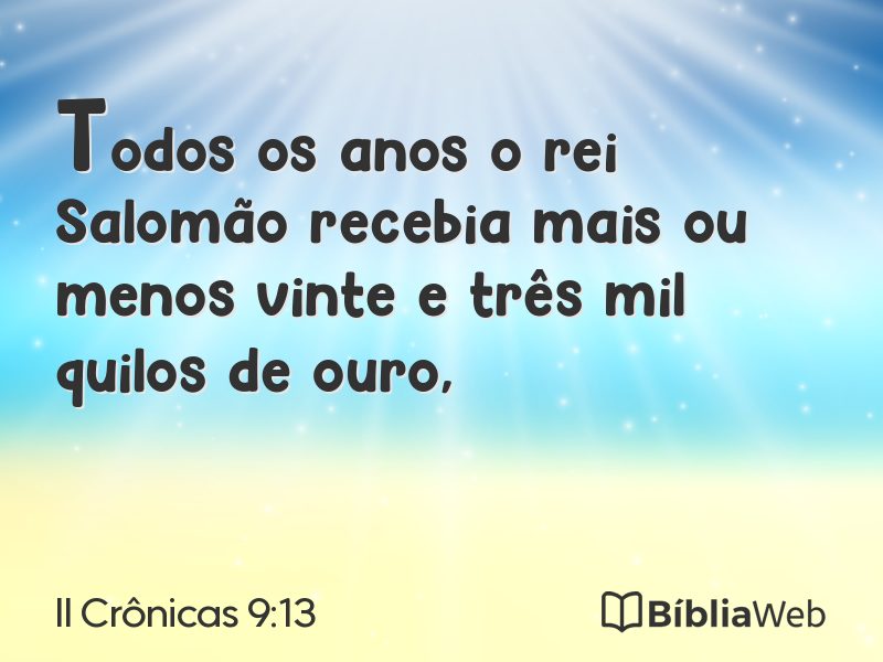 II Crônicas 9:13 em imagem para compartilhar