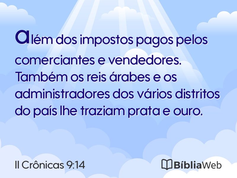 II Crônicas 9:14 em imagem para compartilhar