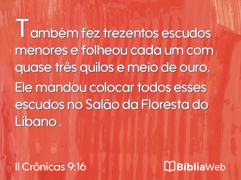 II Crônicas 9:16 em imagem para compartilhar