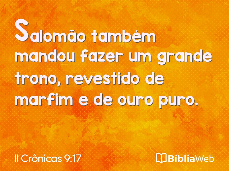 II Crônicas 9:17 em imagem para compartilhar