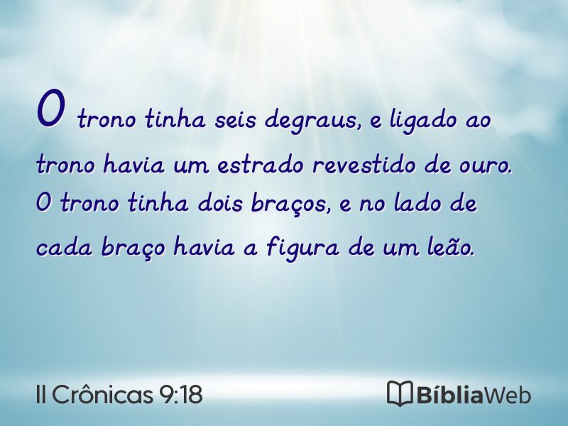 II Crônicas 9:18 em imagem para compartilhar