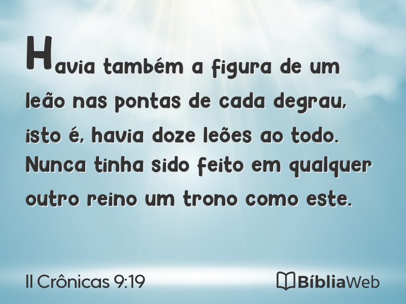 II Crônicas 9:19 em imagem para compartilhar
