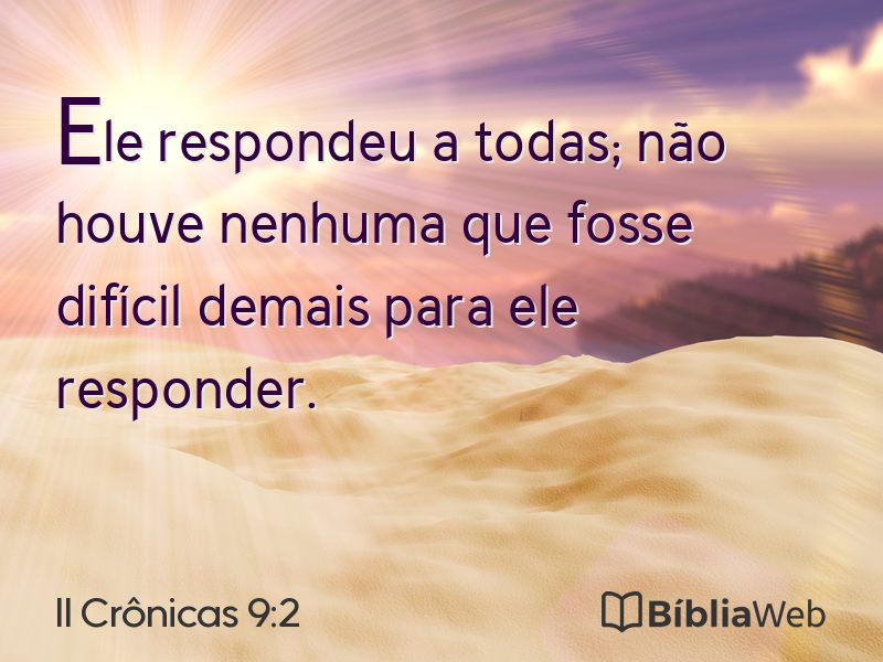 II Crônicas 9:2 em imagem para compartilhar