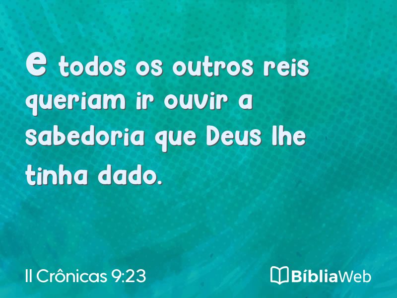 II Crônicas 9:23 em imagem para compartilhar