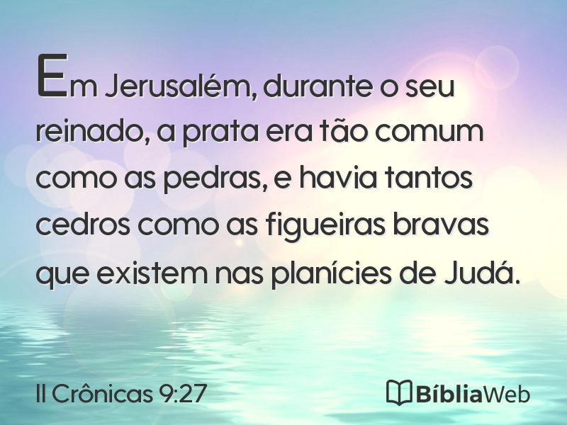 II Crônicas 9:27 em imagem para compartilhar