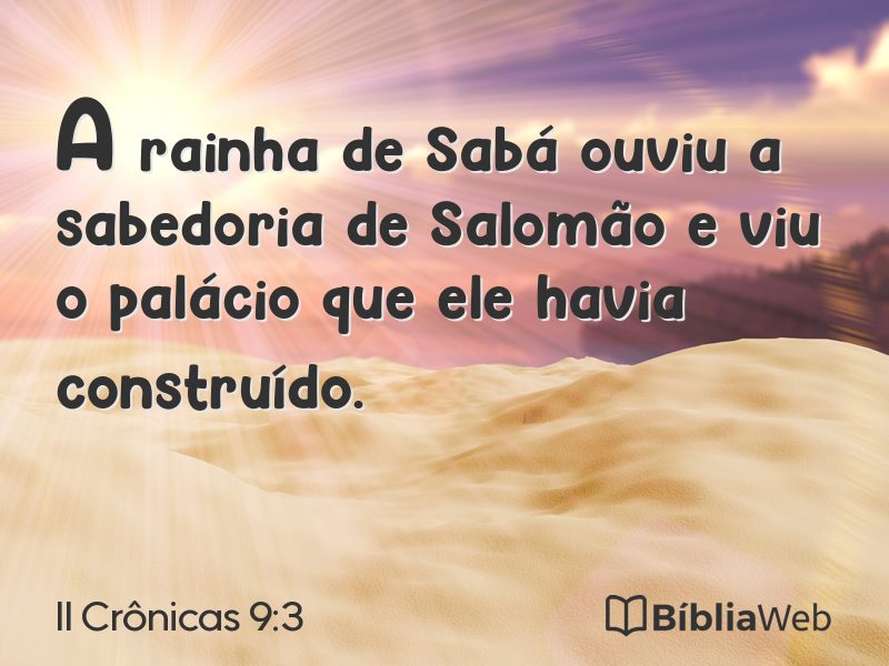 II Crônicas 9:3 em imagem para compartilhar