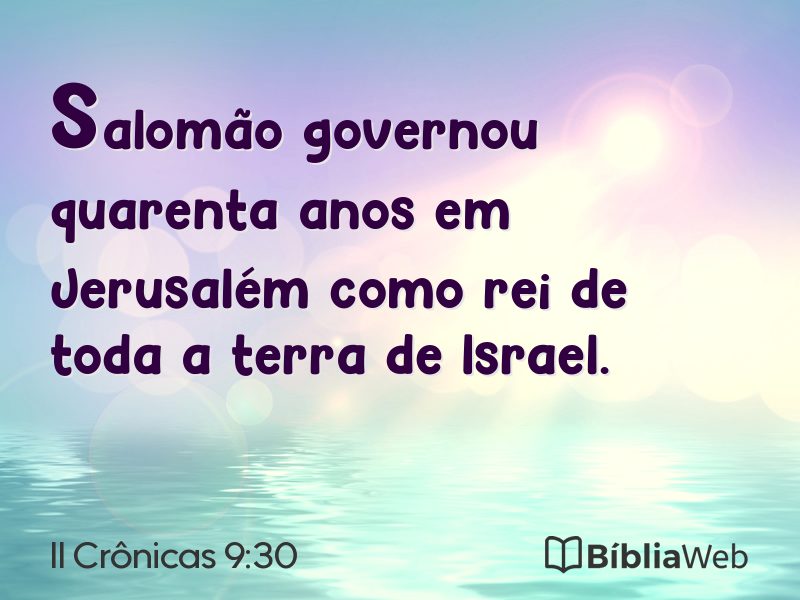 II Crônicas 9:30 em imagem para compartilhar