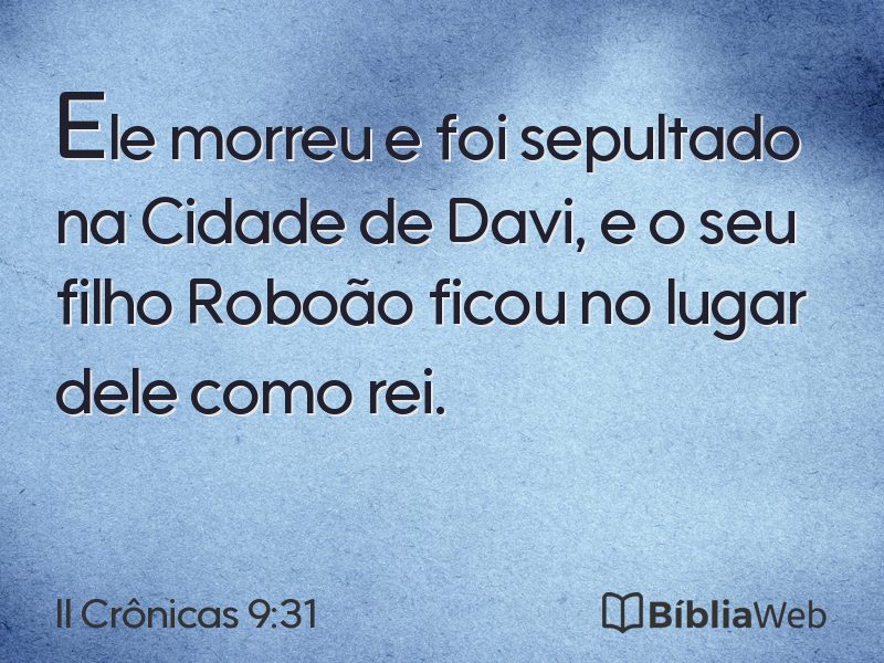II Crônicas 9:31 em imagem para compartilhar