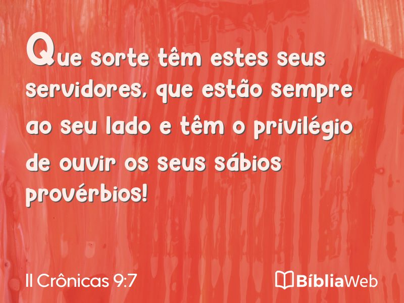 II Crônicas 9:7 em imagem para compartilhar
