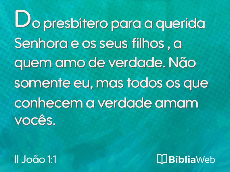 II João 1:1 em imagem para compartilhar
