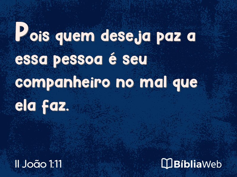 II João 1:11 em imagem para compartilhar
