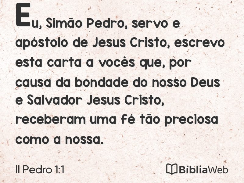 II Pedro 1:1 em imagem para compartilhar