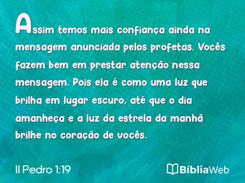 II Pedro 1:19 em imagem para compartilhar