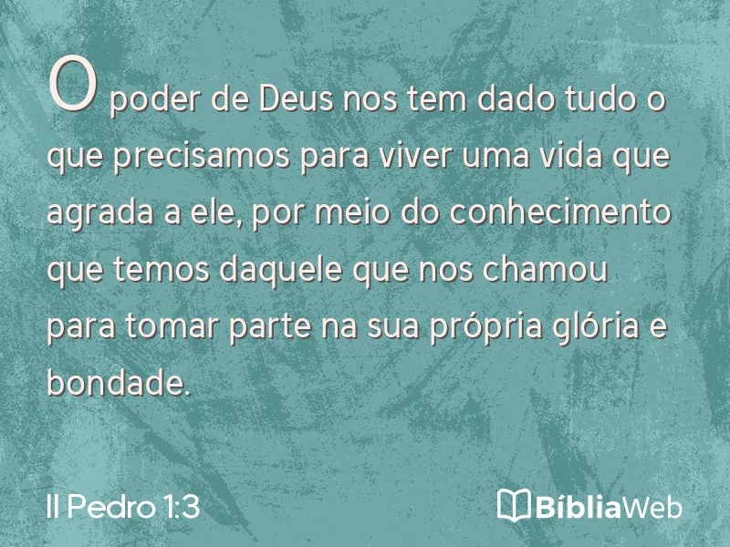 II Pedro 1:3 em imagem para compartilhar