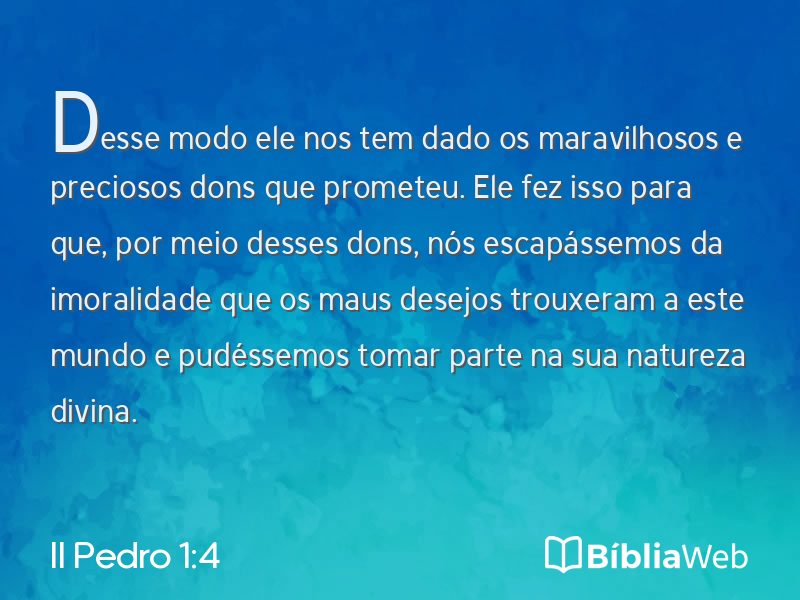 II Pedro 1:4 em imagem para compartilhar