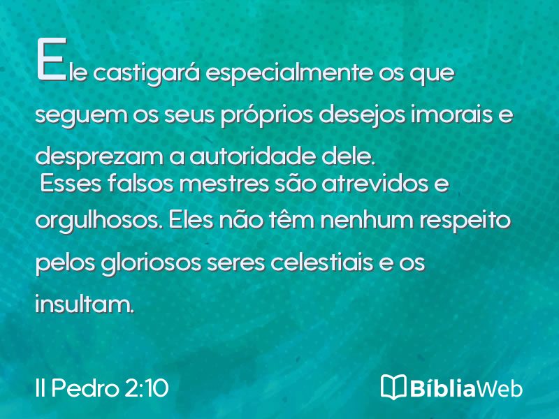 II Pedro 2:10 em imagem para compartilhar