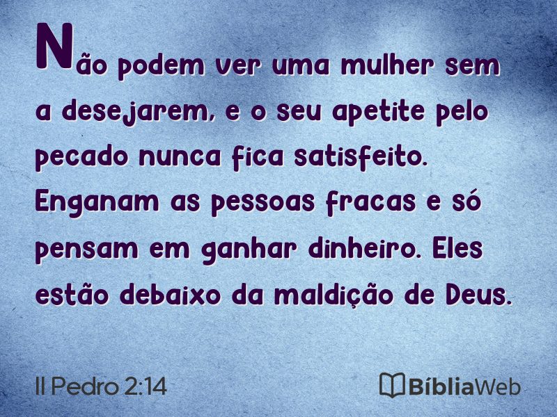II Pedro 2:14 em imagem para compartilhar