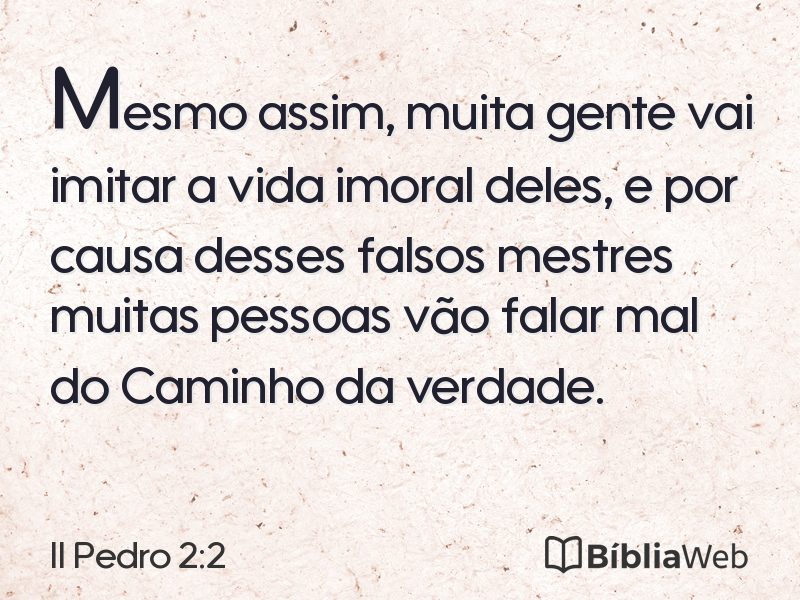 II Pedro 2:2 em imagem para compartilhar