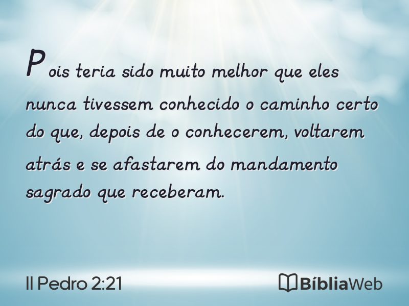 II Pedro 2:21 em imagem para compartilhar