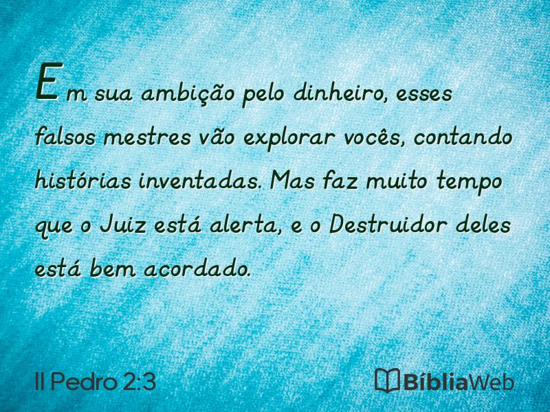 II Pedro 2:3 em imagem para compartilhar