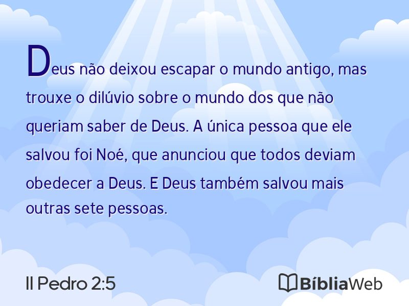 II Pedro 2:5 em imagem para compartilhar