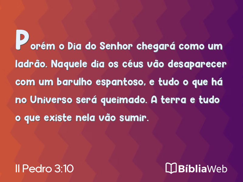II Pedro 3:10 em imagem para compartilhar