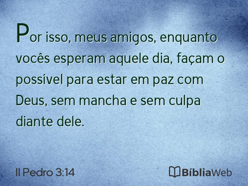 II Pedro 3:14 em imagem para compartilhar