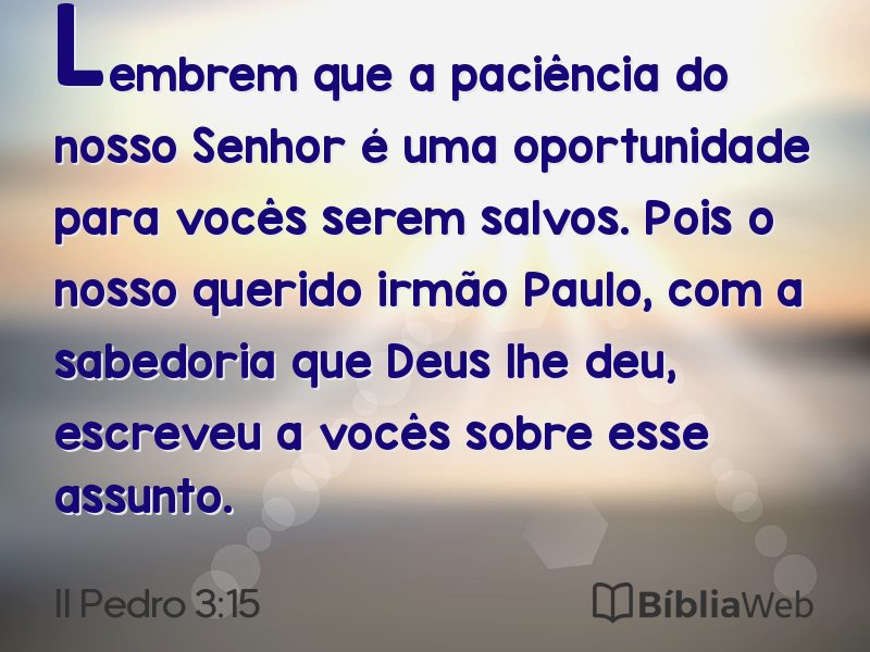 II Pedro 3:15 em imagem para compartilhar
