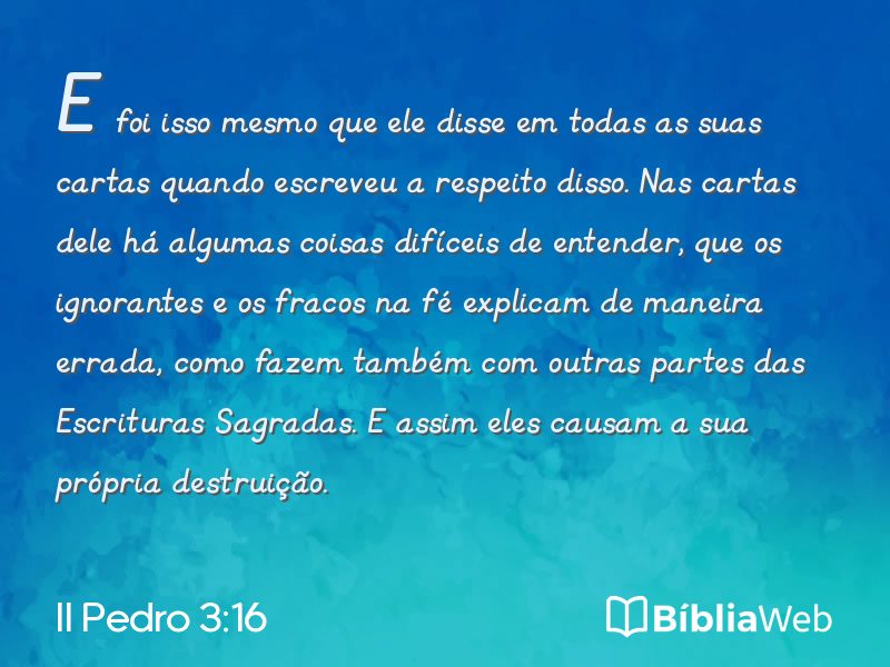 II Pedro 3:16 em imagem para compartilhar