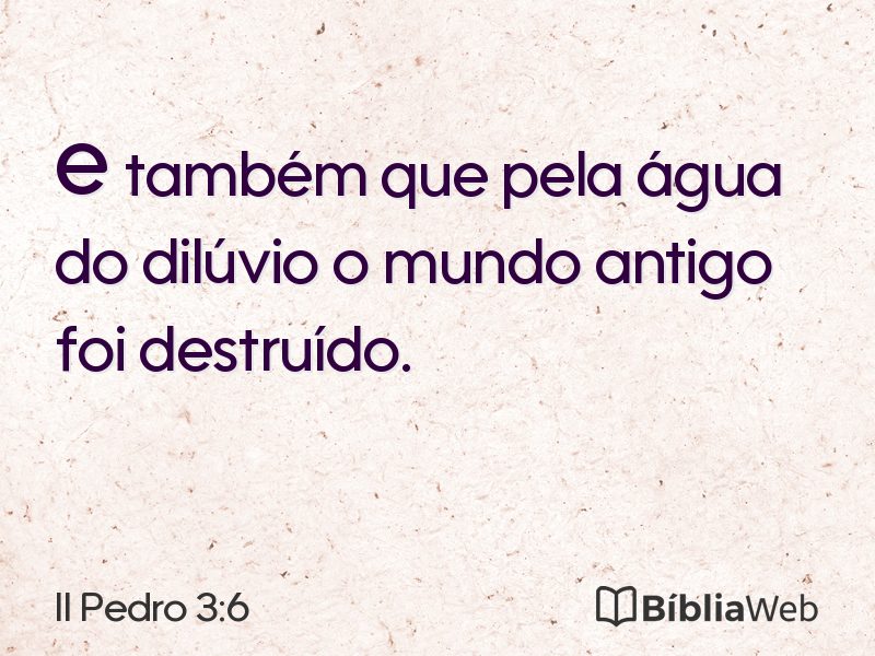 II Pedro 3:6 em imagem para compartilhar