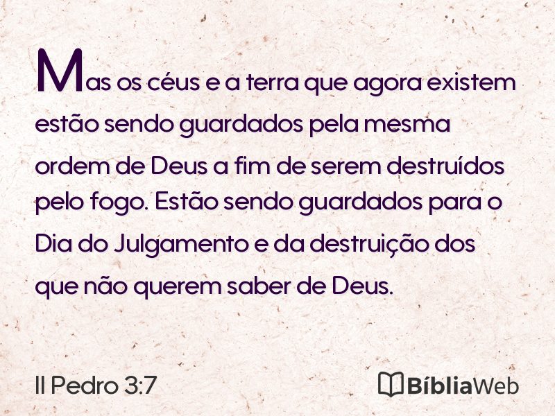 II Pedro 3:7 em imagem para compartilhar