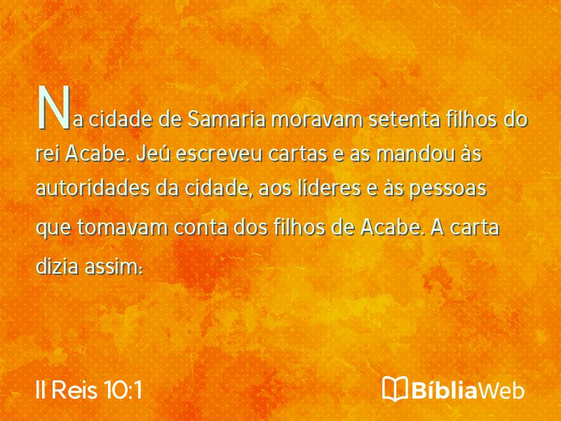 II Reis 10:1 em imagem para compartilhar