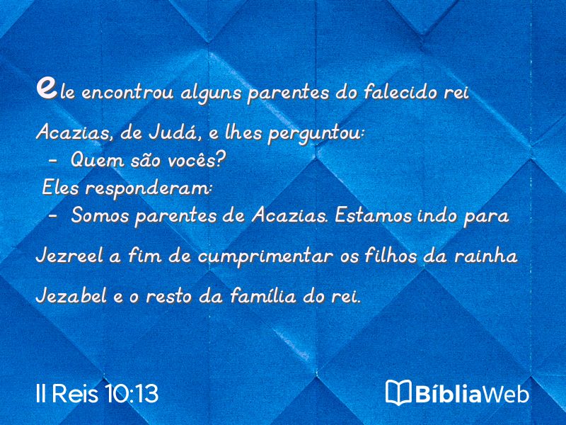 II Reis 10:13 em imagem para compartilhar