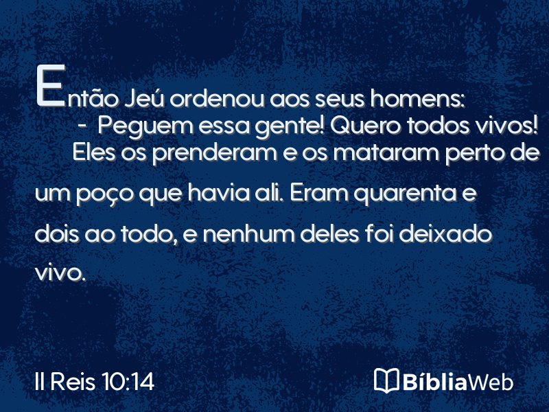II Reis 10:14 em imagem para compartilhar
