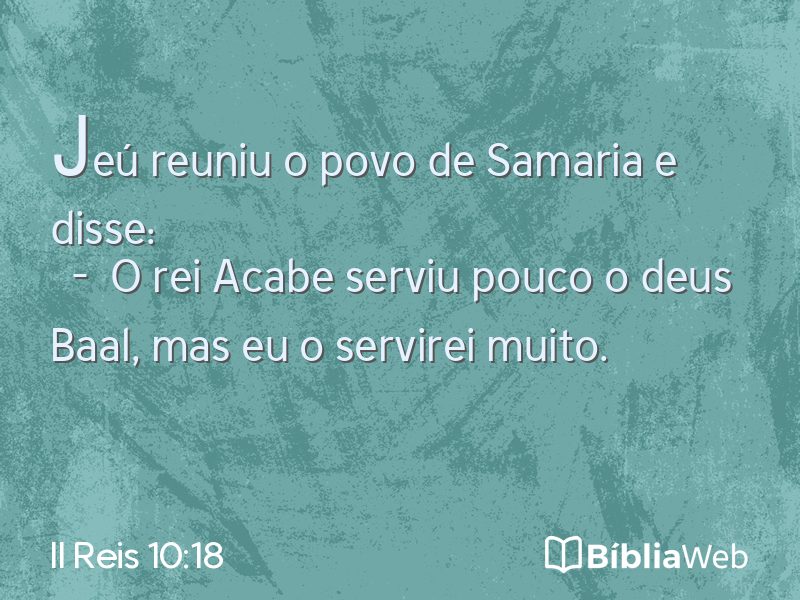 II Reis 10:18 em imagem para compartilhar