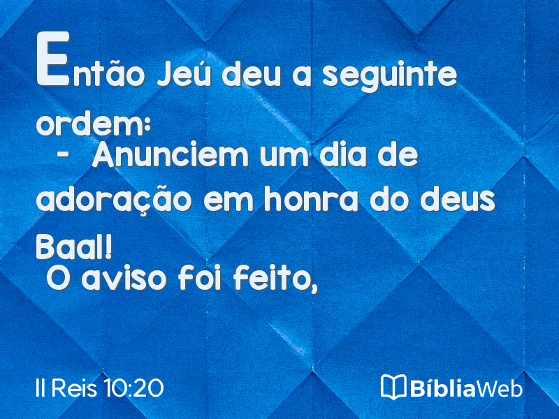 II Reis 10:20 em imagem para compartilhar