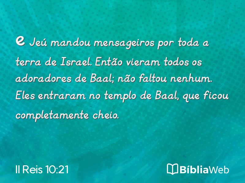 II Reis 10:21 em imagem para compartilhar